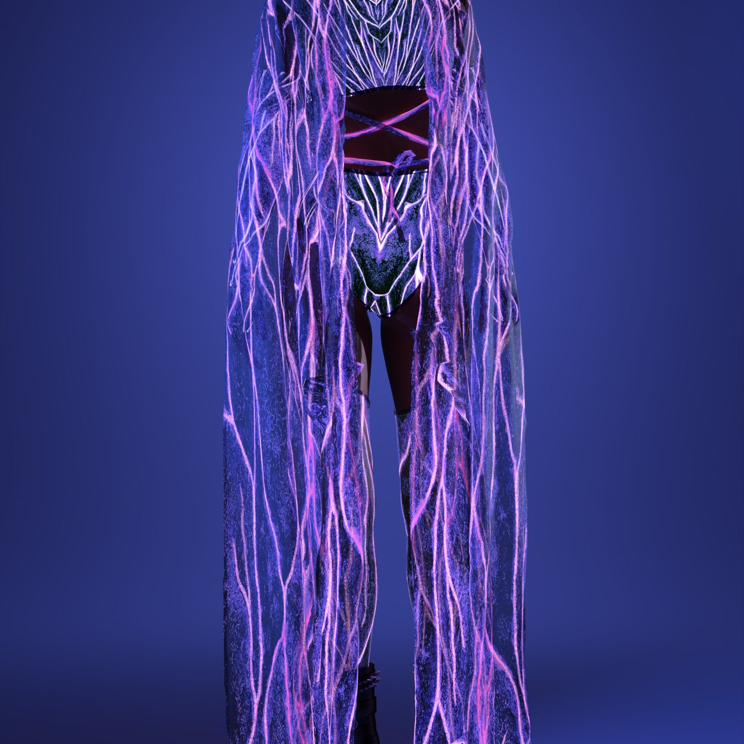 Women Magenta Burst Wings Set