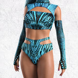 Blue Hypnotic Cutout Rave Top