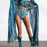 Blue Hypnotic Mesh Wings