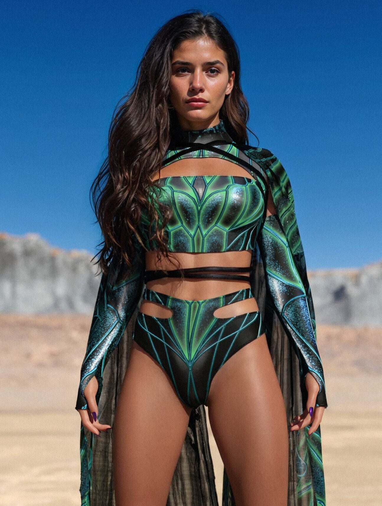 Soaring Alchemy Green Cutout Rave Set 1