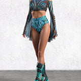 Blue Hypnotic Off Shoulder Set