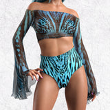 Blue Hypnotic Off Shoulder Set