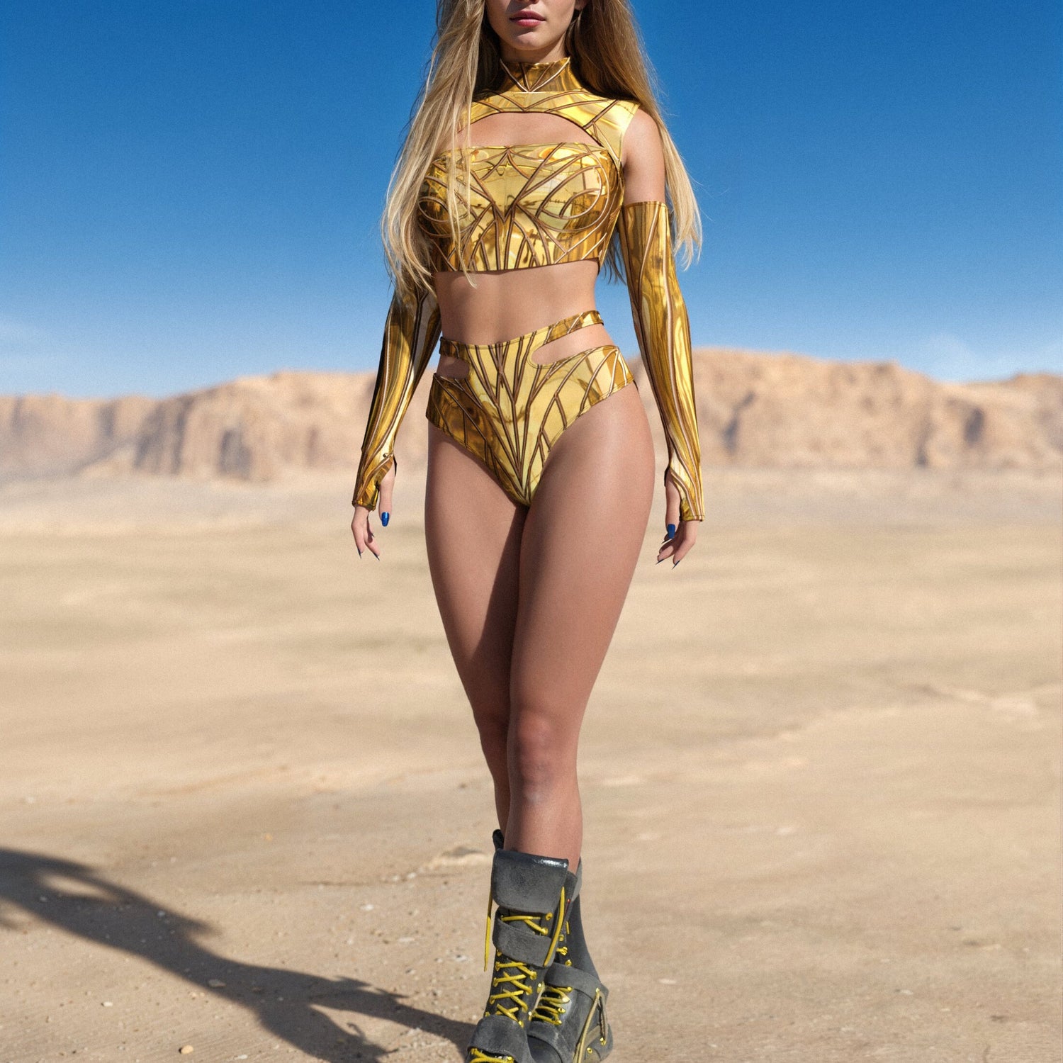 Solidus Gold Cutout Rave Top Gold