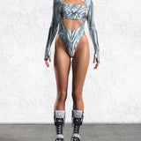 Solidus Silver Open-Heart Leotard