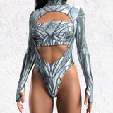 Solidus Silver Open-Heart Leotard